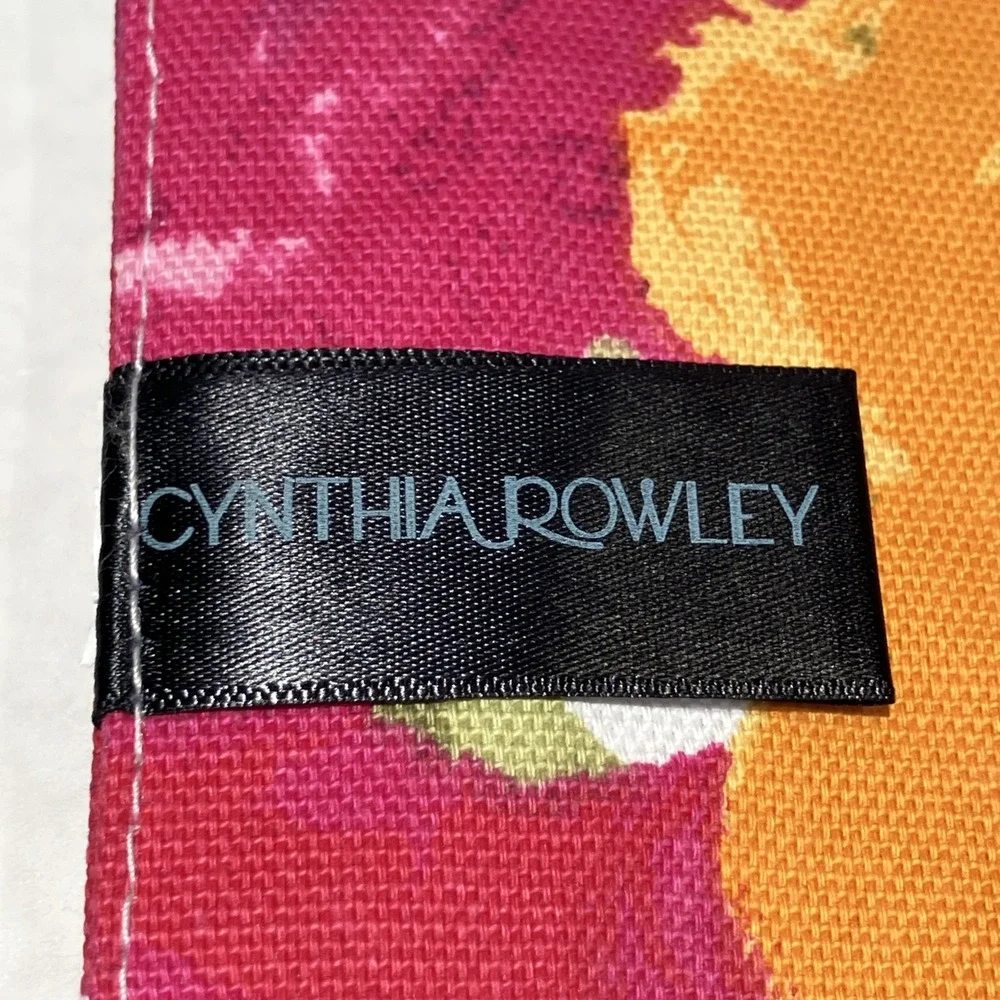 Cynthia Rowley Set of 4 Cotton Bright Floral Square Placemats 15 X 15